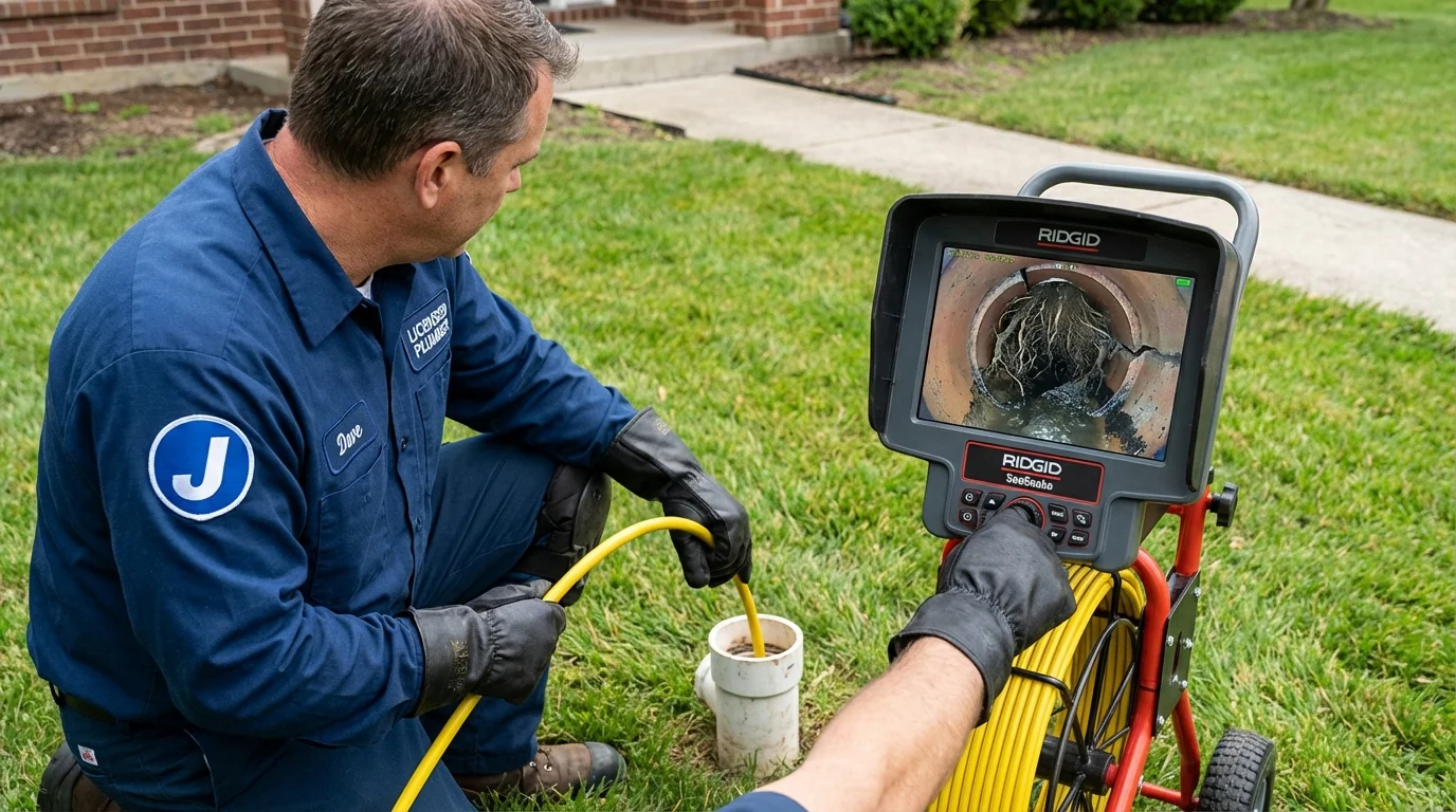Sewer camera inspection being performed by Johns Plumbing LLC in Fremont